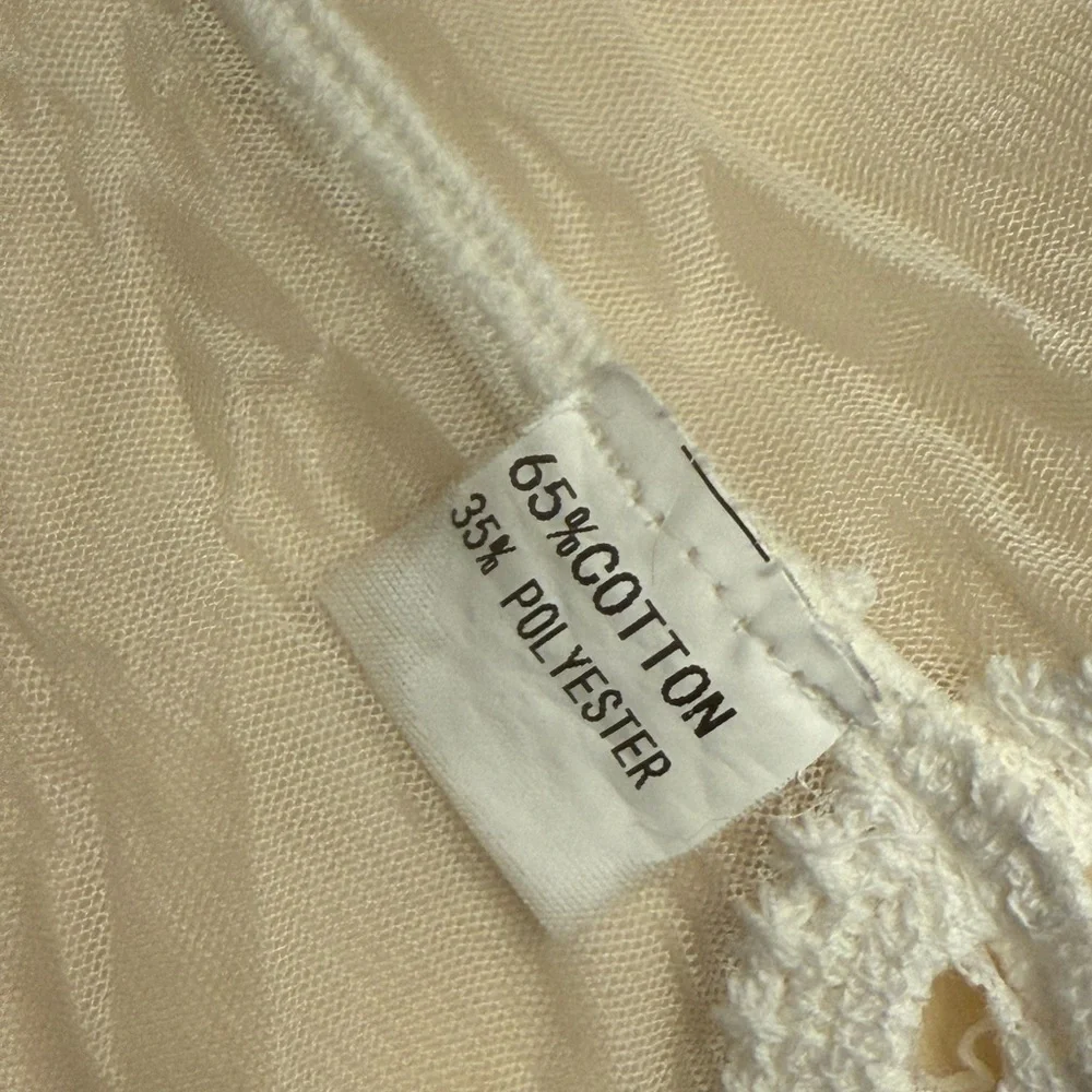 Vintage Style Embroidered White Lace Kimono Jacket/Coverup, One Size - Picture 13 of 14